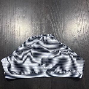 White and Navy Bikini Top